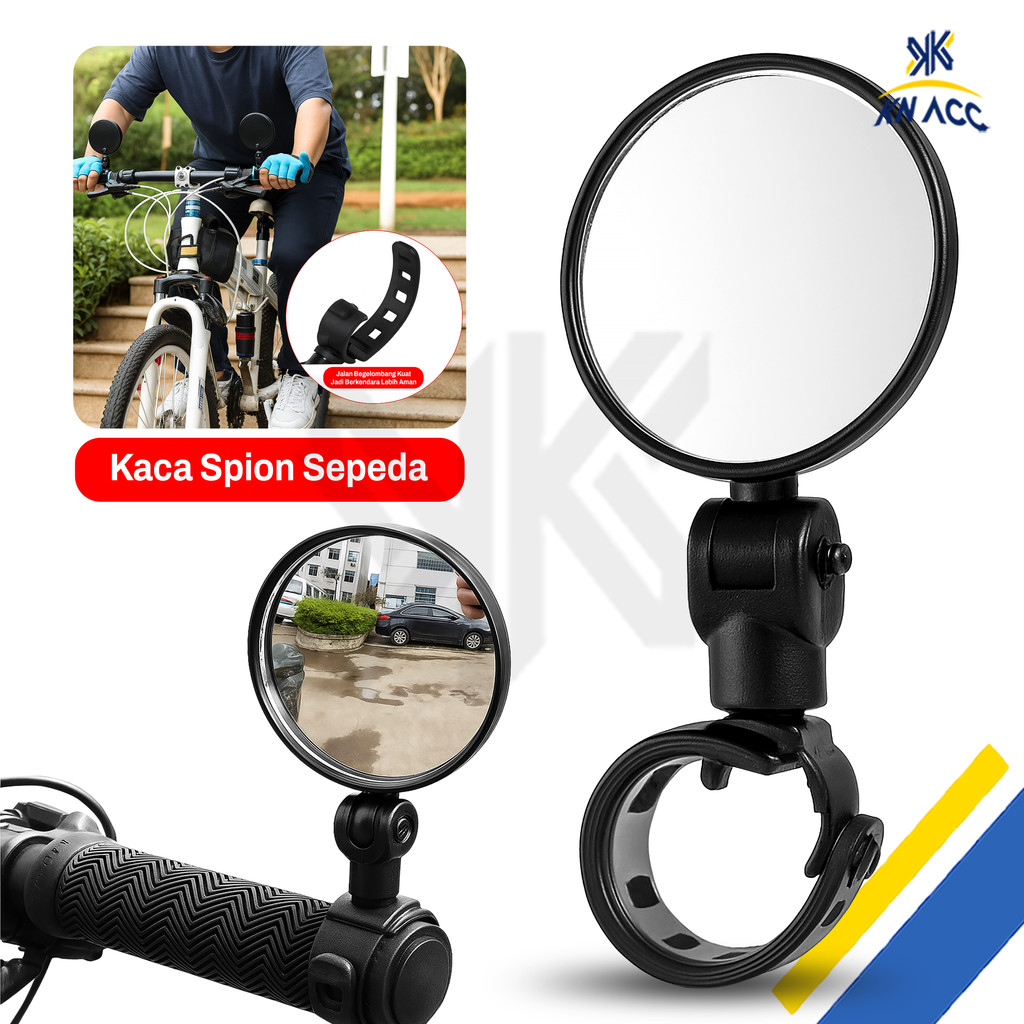 [KN ACC] NVN-PM02 ROUND REARVIEW MIRROR สําหรับมือจับจักรยานหมุนได้ 360 ADJUSTABLE