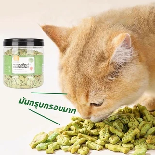 หญ้าแมวฟรีซดราย ขนมแมว ขนมหญ้าแมวบำรุงขน กลิ่นใบมินต์ ช่วยขับขนในลำคอ ขนมสัตว์เลี้ยง