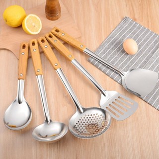 สแตนเลสทำอาหารหม้อ Shovel เครื่องครัวซุปช้อนไม้เลียนแบบ Hand…
