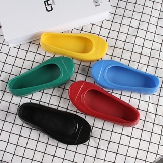 เด็ก 5 สี Flat-Soled Baotou รองเท้ายางกันน้ําเด็กผู้หญิง Low-Tube ฝาครอบรองเท้าฝนเท้า