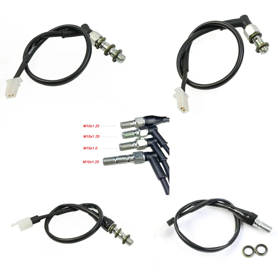 รถจักรยานยนต์ไฮดรอลิกคู่ Banjo Bolt สวิทช์ไฟความดันเบรค M10 x 1.25 มม.สําหรับ Suzuki Yamaha