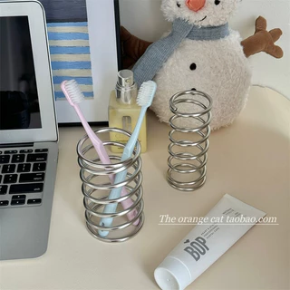 ชั้นวางของแบบเรียบง่าย ที่ใส่แปรงสีฟัน ใช้ได้ทั้งแปรงแต่งหน้า ปากกา เครื่องเขียน สไตล์อินส์