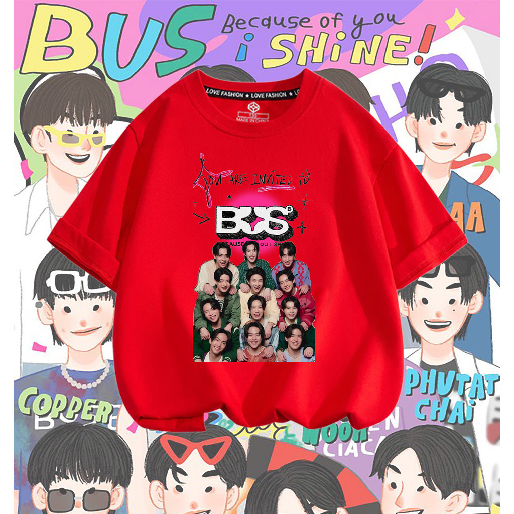 🏄🏼‍️️ ‍️️HOT Hot sales NEW เสื้อวง BUS because of you i shine T-shirt  100CM-150CM  #X6 Unisex Kids - รูปที่ 3