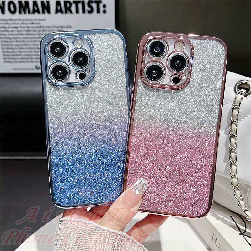 เคสซิลิโคนนิ่ม กากเพชร หรูหรา สําหรับ iPhone 11/13 13Promax 17Promax 14Promax 15 15Promax 16 16Pro 16Promax แบบใหม่ 028