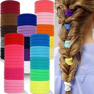 100ชิ้นที่มีสีสันวงผมยืดหยุ่น/สาวไนล่อนผมผูก ยางรัดผม/เชือกหางม้าขนาดเล็ก/อุปกรณ์เด็ก