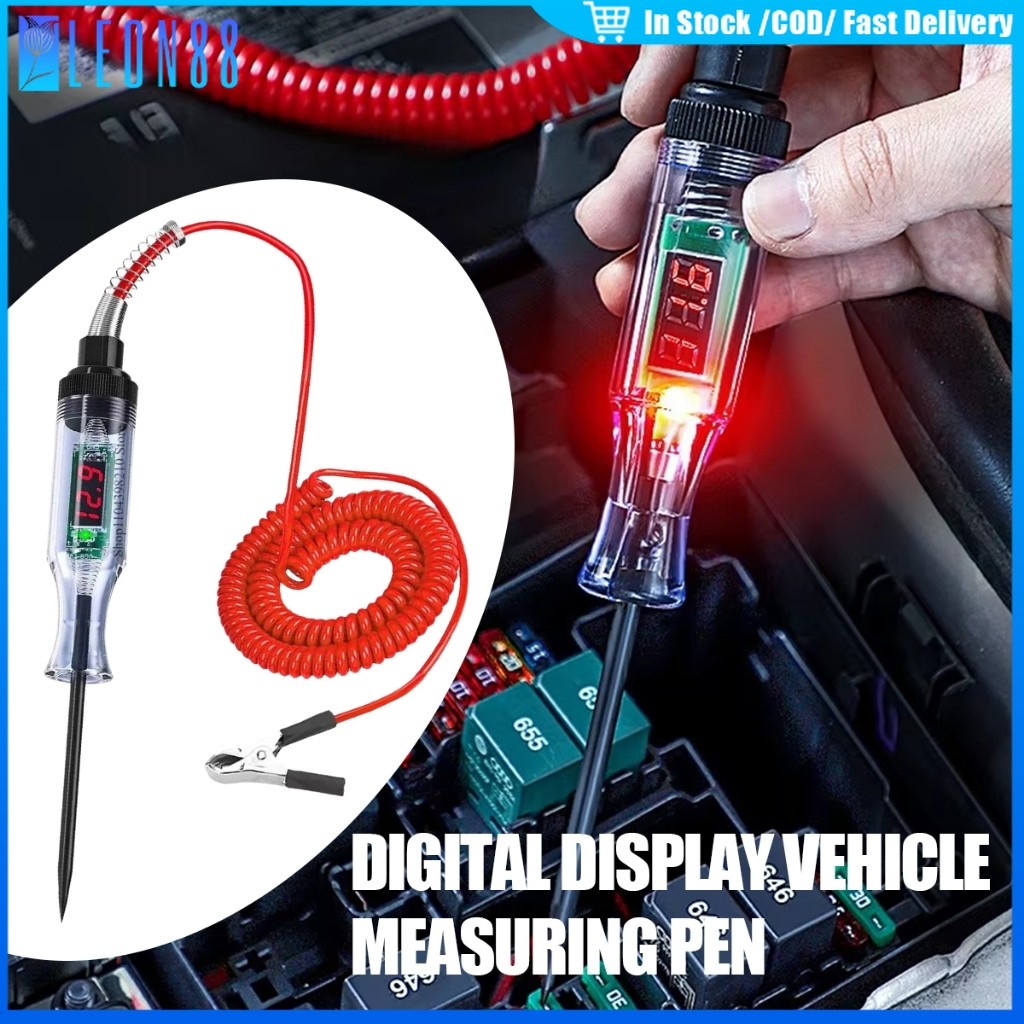 ของมาใหม่！ปากกาทดสอบแรงดันไฟฟ้ารถยนต์3V 6V 12V 24V เครื่องทดสอบวงจรไฟฟ้า หน้าจอดิจิทัล LED