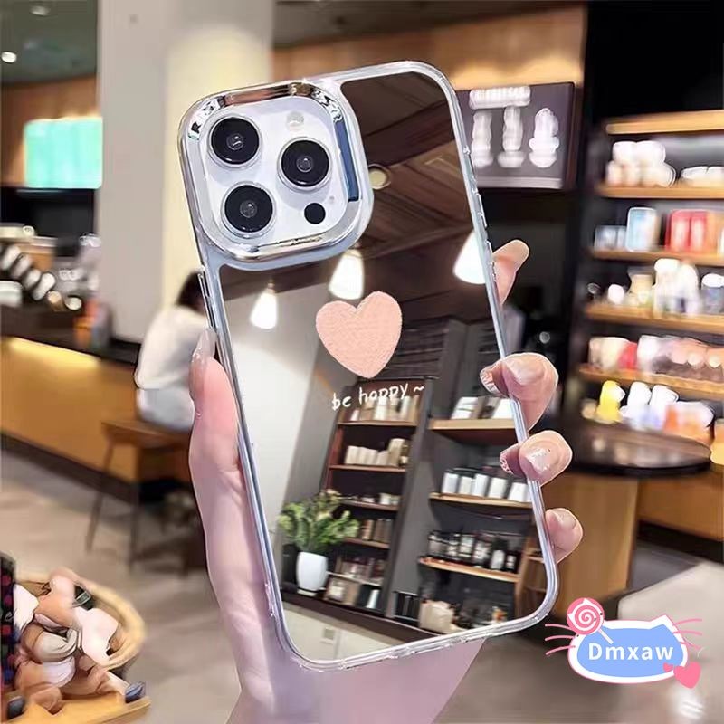 Simple Pink Love Mirrorเคสโทรศัพท์สําหรับVivo Y72 Y53S Y52S Y31S Y10 Y15S Y15A IQOO Neo 9 8 Pro 6 SE