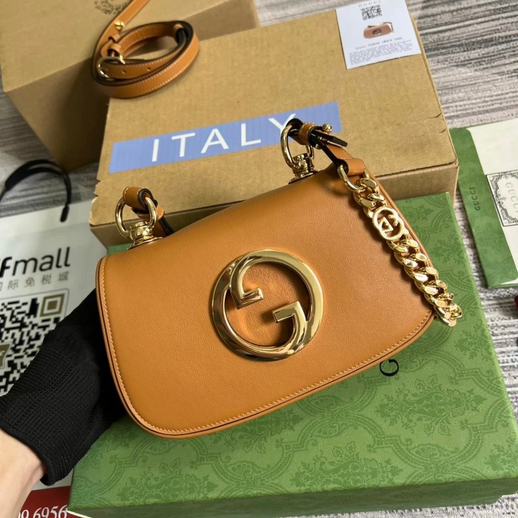 วิดีโอ G แบรนด์หนังแท้ระดับการซื้อ ** กระเป๋าสะพายข้างผู้หญิงขนาดเล็ก Gucci 2023 รุ่นใหม่ Blondie ทร