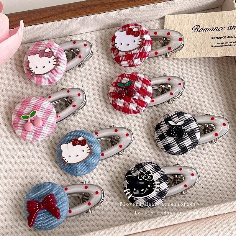 ใหม่สไตล์การ์ตูน Hello Kitty Bow Hairpin หวาน Ins Duckbill Hairpin หญิง