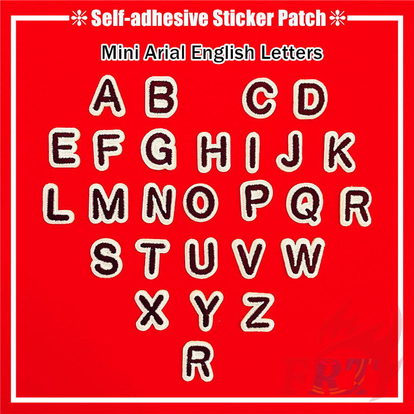 ☸ สีดํา . Mini Arial English Letters Series 02 แพทช์สติ๊กเกอร์มีกาวในตัว ☸ เหล็ก ทําเอง 1 ชิ้นบนเย็บบนแพทช์ป้าย