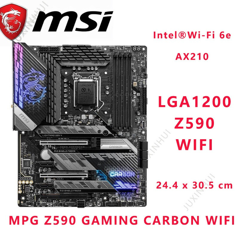 99% ใหม่MSI MPG Z590 GAMING CARBON WIFI INTEL LGA1200 MPG Z590 GAMING CARBON WIFI รองรับ CPU รุ่นที่