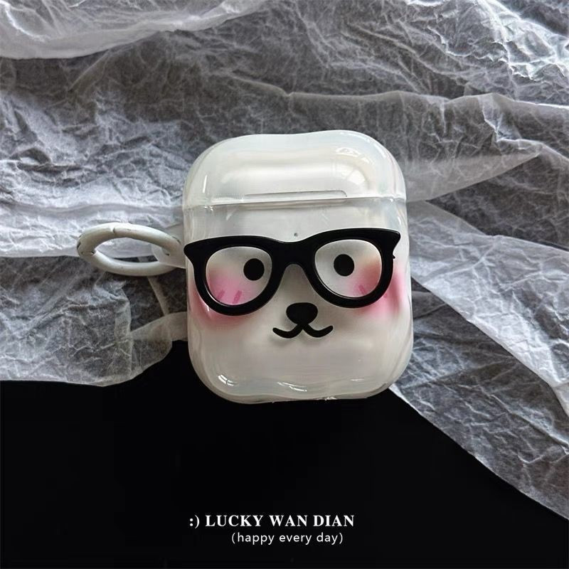 แว่นตา jokebear airpods 4/3/2/1หูฟังกรณี airpodspro2ซิลิโคนป้องกันการวางฝาครอบป้องกัน - รูปที่ 3