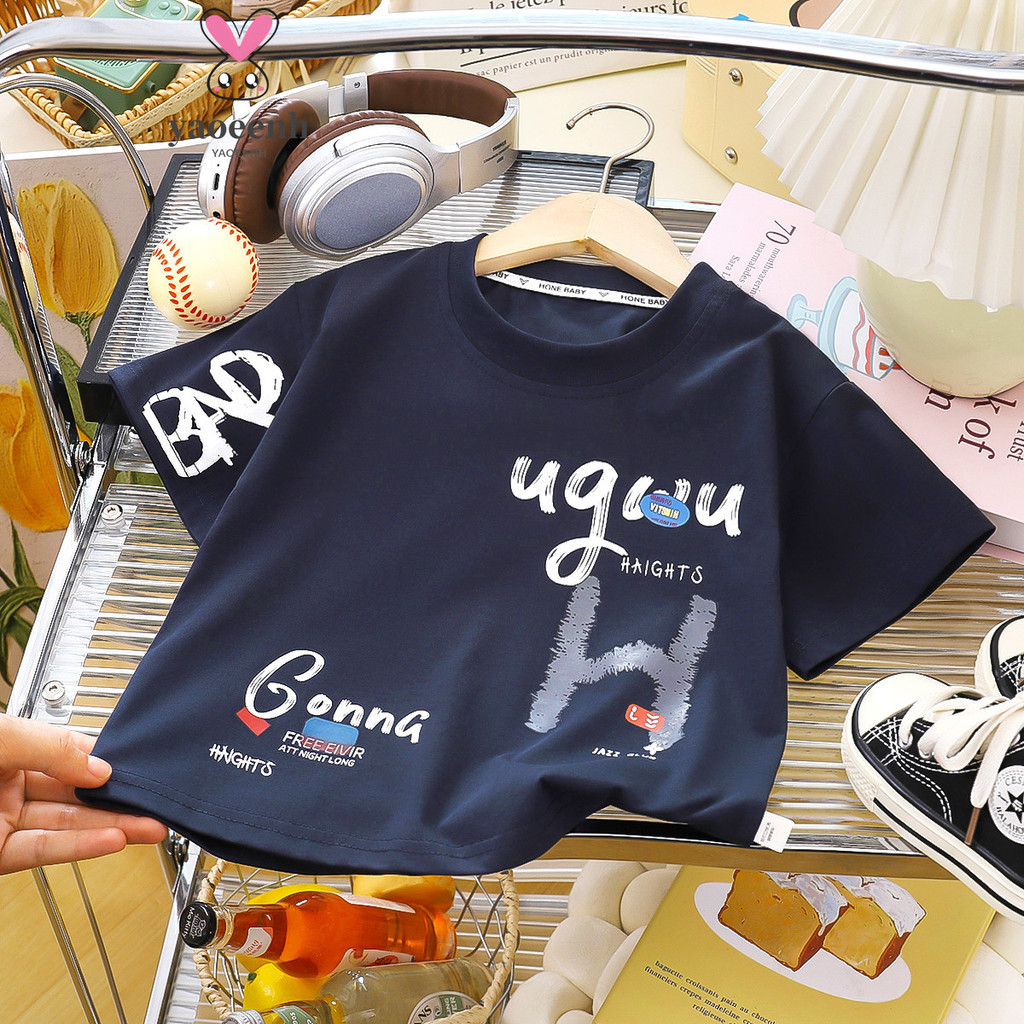 【YAOEENH】80-170 ซม.ฤดูร้อนชายหญิงการ์ตูนลําลองสั้นเสื้อยืดกลางเด็กใหญ่เย็นรอบคอเสื้อแขนสั้นพร้อมสต็อกจัดส่งที่รวดเร็ว