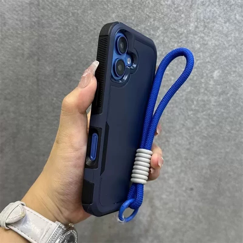 SAMSUNG 2 in 1 Soft Edge Pcเคสโทรศัพท์พร้อมเชือกเส้นเล็กสําหรับSamsung A56 A36 A26 A16 A06 A55 A35 A25 A15 A05 A05s A54 A34 A24 A14 A04s A02 Fullปกหลัง