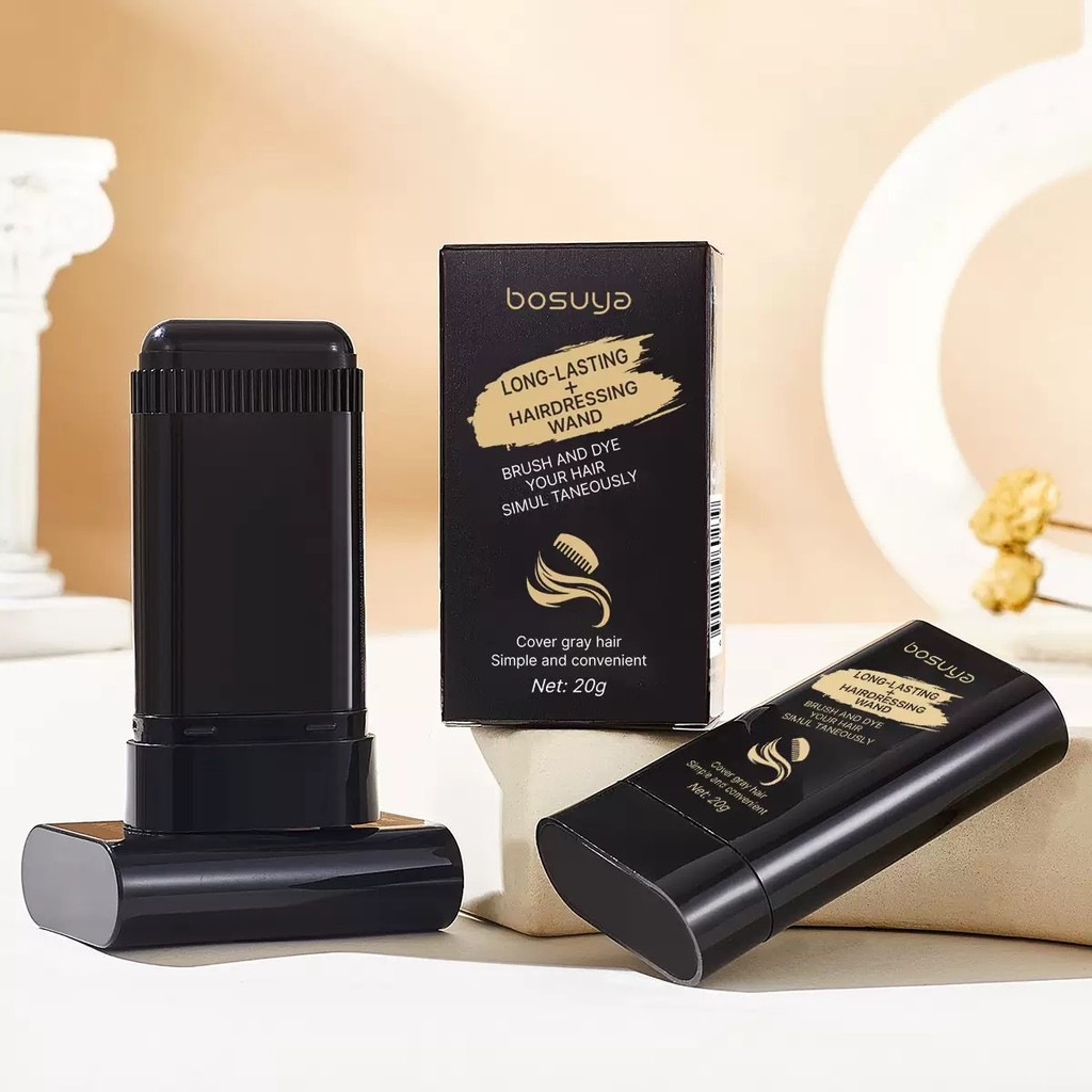 ผลิตภัณฑ์ใหม่ # แท่งย้อมผม Bosuya แท่งย้อมผมแบบใช้แล้วทิ้งที่ง่ายดาย ปกปิดผมหงอก การทำสีธรรมชาติไม่ทำลายคุณภาพผม WS05
