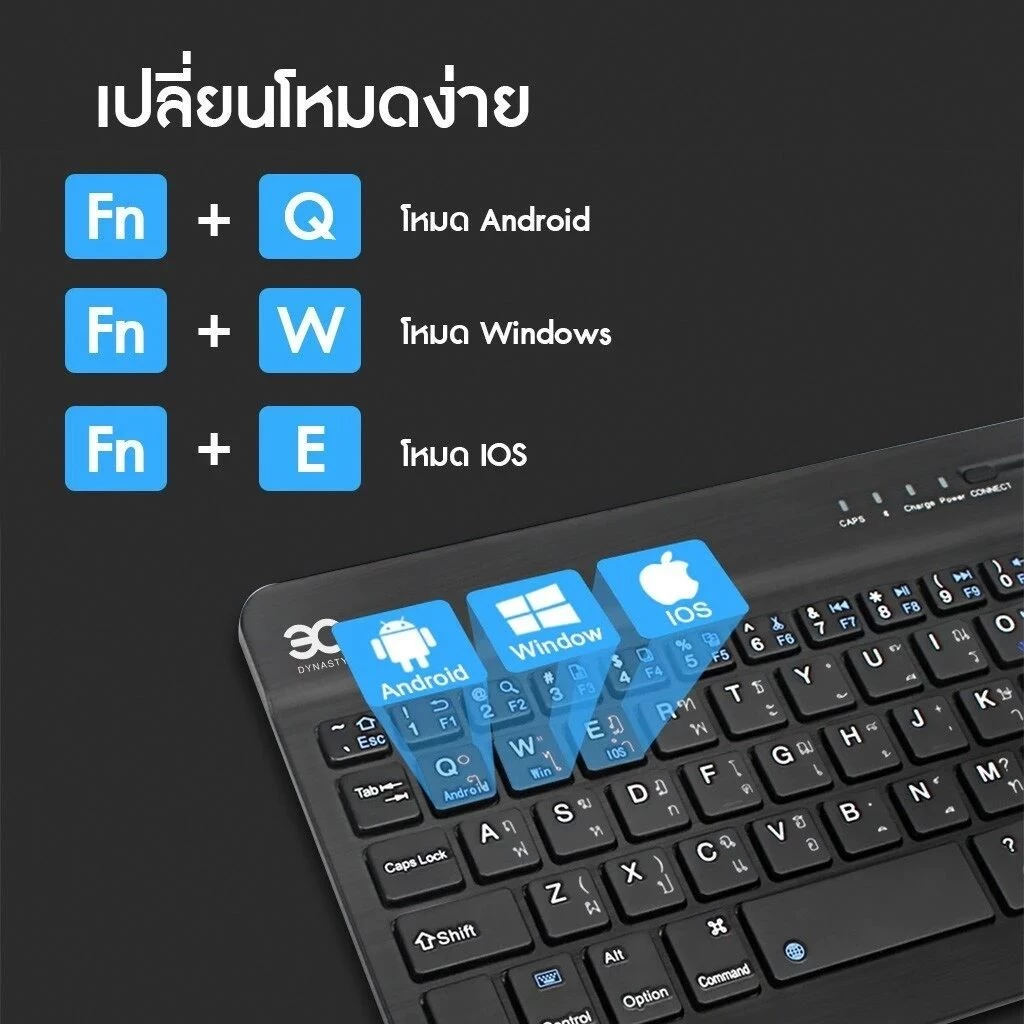คีย์บอร์ดและเมาส์ไร้สาย 10 นิ้ว พร้อมไฟ LED สำหรับแล็ปท็อป Android thumbnail 8