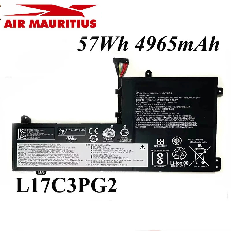 l17m3pg1 Y7000P-2019 11.55โวลต์57WH 4965มิลลิแอมป์ชั่วโมงเดิมแบตเตอรี่แล็ปท็อปสำหรับ Lenovo Legion Y