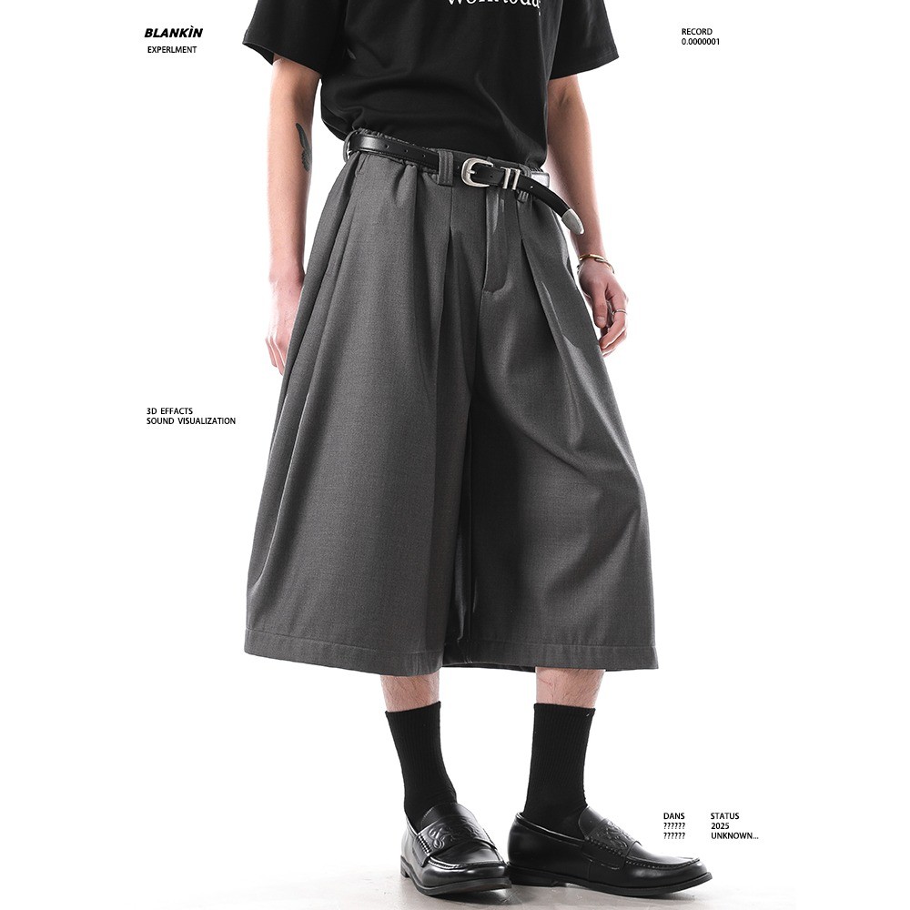 American Retro Pants Mens Straight-Leg Wide-Leg Cropped Slacks Men