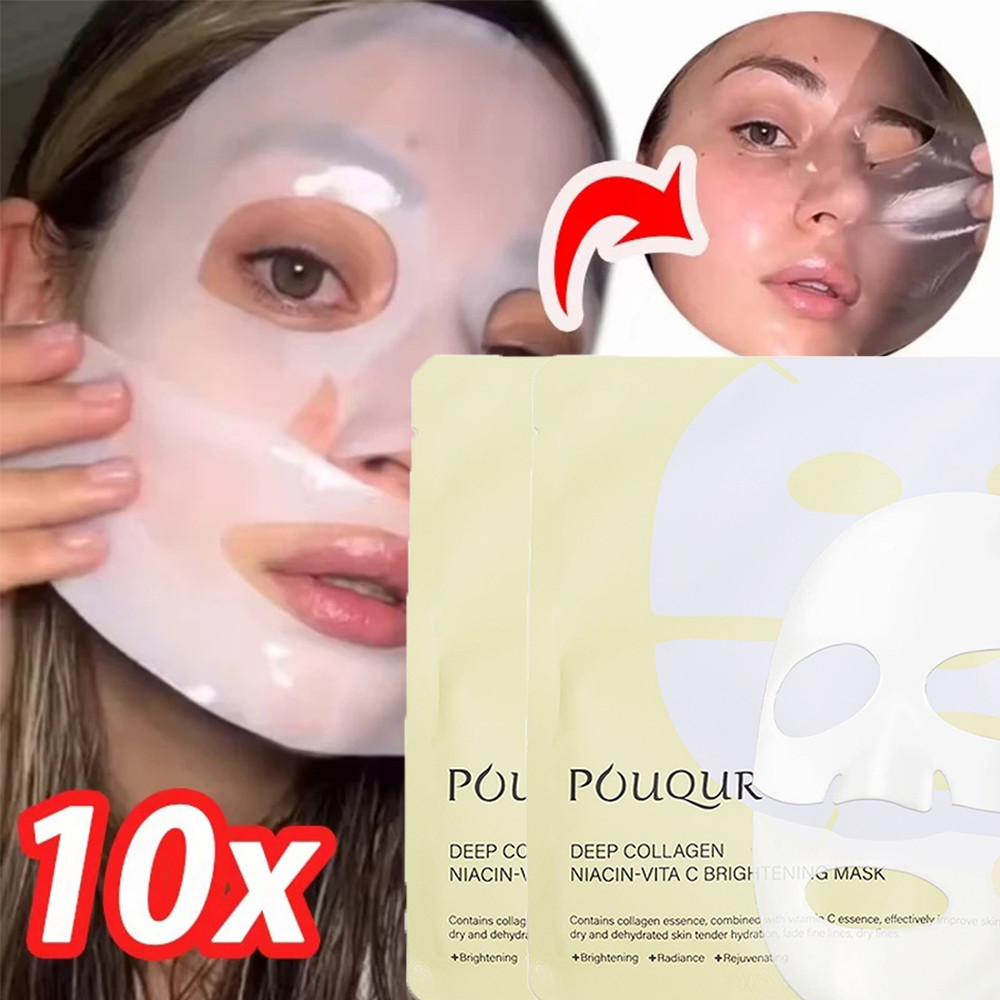 Brightening Nourishing Shrink Pores Facial Mask - Moisturizing Refreshing Collagen Gel Split Masks Skin Care Cosmetics