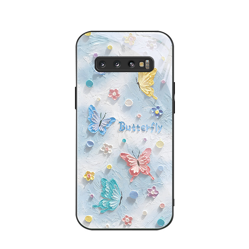 สําหรับ Samsung Galaxy S10+& Samsung S10 Plus , Oil painting Butterfly, บุคลิกภาพอินเทรนด์, เคสป้องกันโทรศัพท์ป้องกันการตก