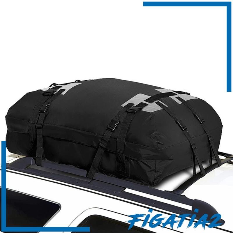 [Figatia2] 15 Cubic Feet Car Rooftop Bag กระเป๋าเดินทาง Carrier กล่องสําหรับรถยนต์ SUV