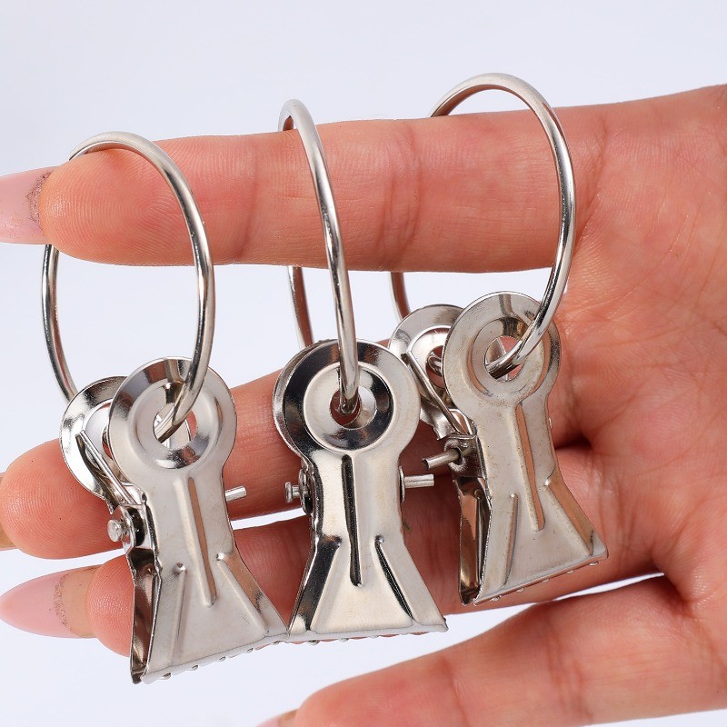 แนะนำ ผ้าม่าน 10ชิ้นทนทานฟันเลื่อยผ้าม่านคลิปที่มีแหวนแขวน-ความยืดหยุ่นที่แข็งแกร่งโลหะเหล็ก ไม้หนีบผ้า ราคาพิเศษ มีเก็บเงินปลายทาง