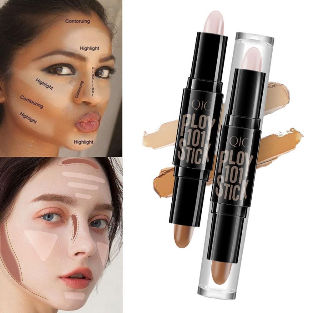 คอนซีลเลอร์ Double V Face Stick 3D Face Brightening Stick ปากกาแต่งหน้า Shadow U6C1