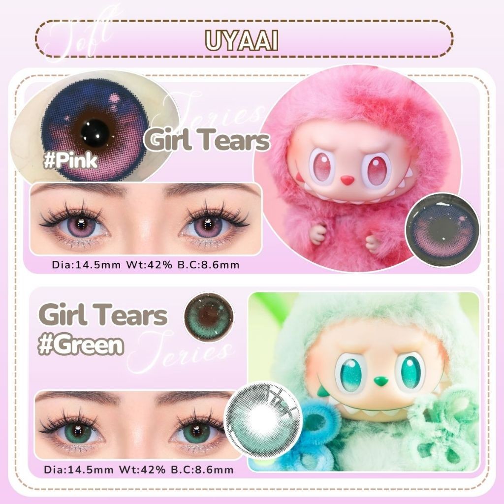 UYAAI คอนแทคเลนส์เลนส์ตา LaBu Same Eyes 14.5 มม. Girl Tears Eyes Dating เลนส์แต่งหน้า 1 เดือนสายตาปกติ