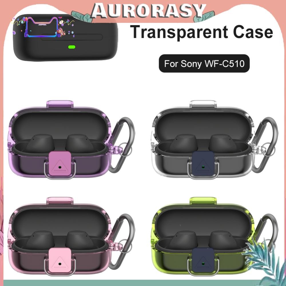 เคสใส TPU สําหรับ Sony WF-C510 ฝาครอบป้องกันป้องกันการตกพร้อมคาราบิเนอร์