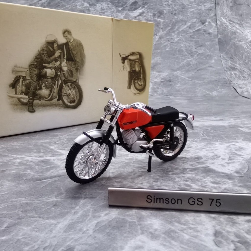 1/24 Atlas Simson GS 75 Motorcycle Alloy Model 8cm