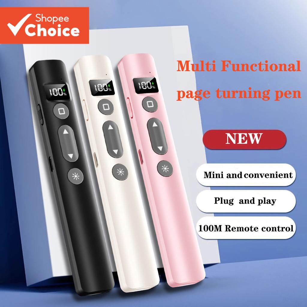 LED Digital Wireless Presenter ปากกา 2.4GHz USB C อะแดปเตอร์มือถือรีโมทคอนโทรล Pointer สีชมพู/สีดํา/สีขาวสําหรับ Presentation PPT 2026 Office Tech