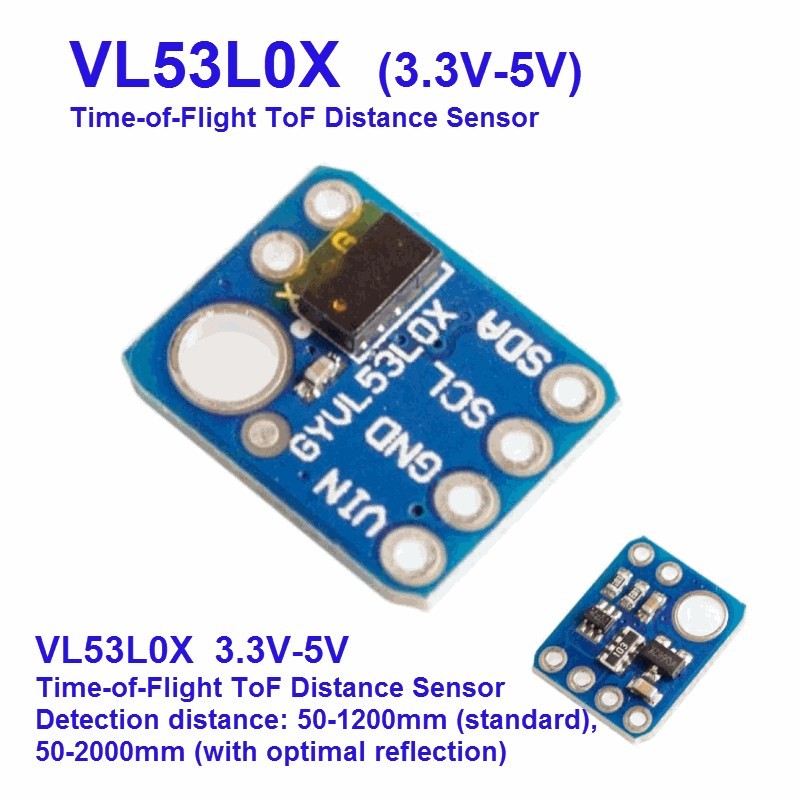 VL53L0X I2C Time-of-Flight (ToF) Laser Ranging Sensor GY-VL53L0XV2 Laser Distance Module 940nm