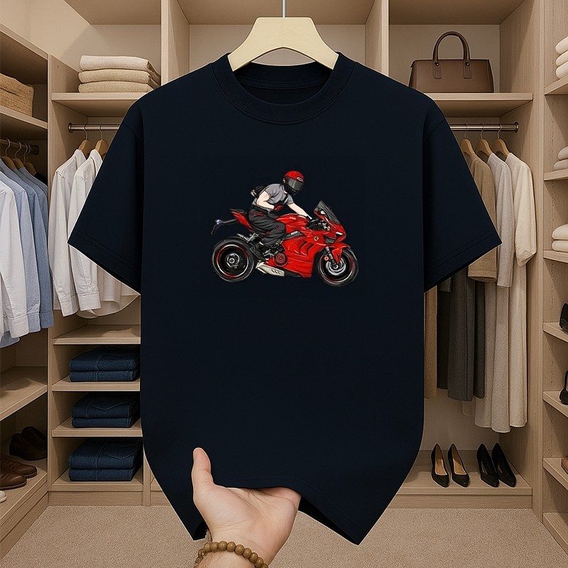 เสื้อผู้ชาย สกรีนลายรถเท่ๆ oversize t shirt men เสื้อยืดคอกลม ฮิปฮอป สตรีทแฟชั่น เสื้อคนอ้วน ใส่สบาย