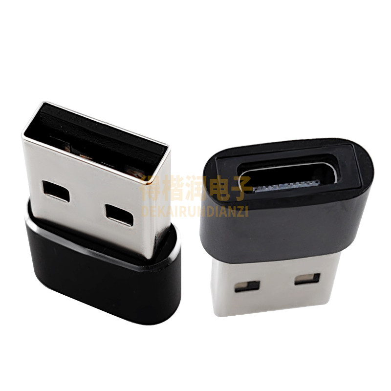 2.0A Male to TYPEC Female Black Adapter Charging Data