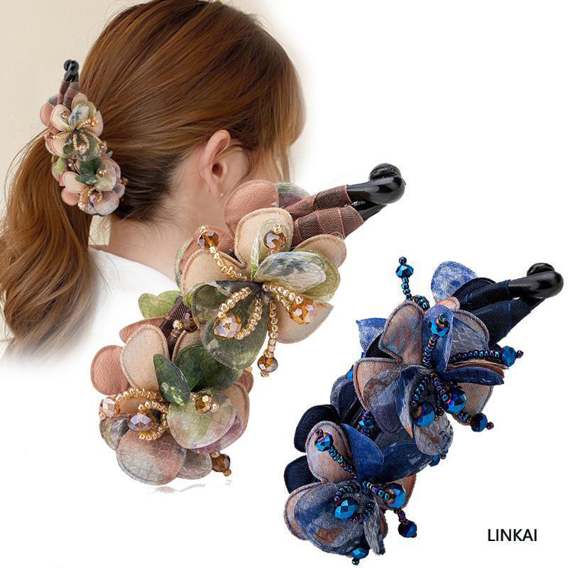 กิ๊บติดผมดอกไม้ผู้ถือผมหางม้าทนทานยาวนาน Strong Hold Braiders Non Slip French Barrettes Updo Claw Bananas
