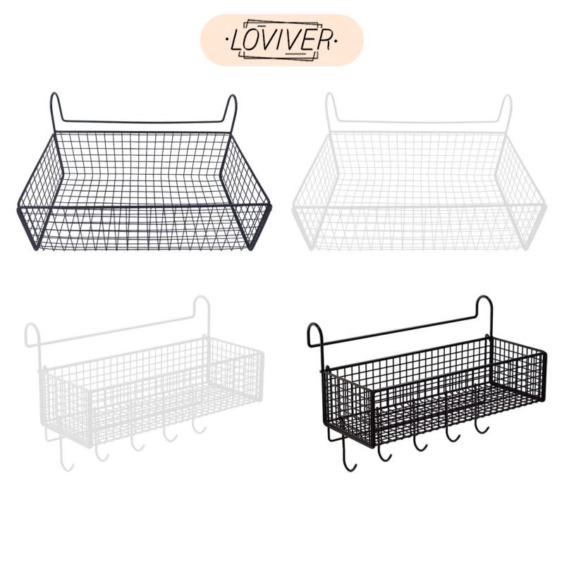 LOVIVER ข้างเตียงแขวนตะกร้าเก็บชั้นวางโลหะ Multiuse ประหยัดพื้นที่สําหรับเตียงและเตียงสองชั้นหอพักอพาร์ทเมนท์ Cubical Wall Home