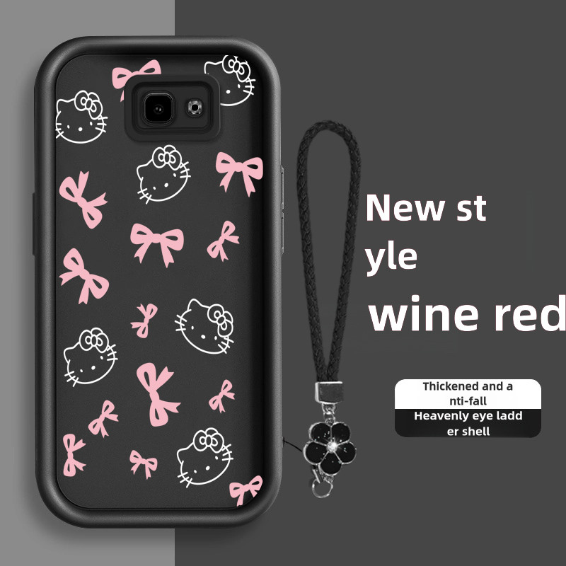 เคสสําหรับ Samsung J7 PRIME J4 PRIME J4 Plus เคสโทรศัพท์ที่กําหนดเอง KT โบว์สีชมพู Lucky หญ้าที่ไม่ซ้ํากันบันไดเคสโทรศัพท์