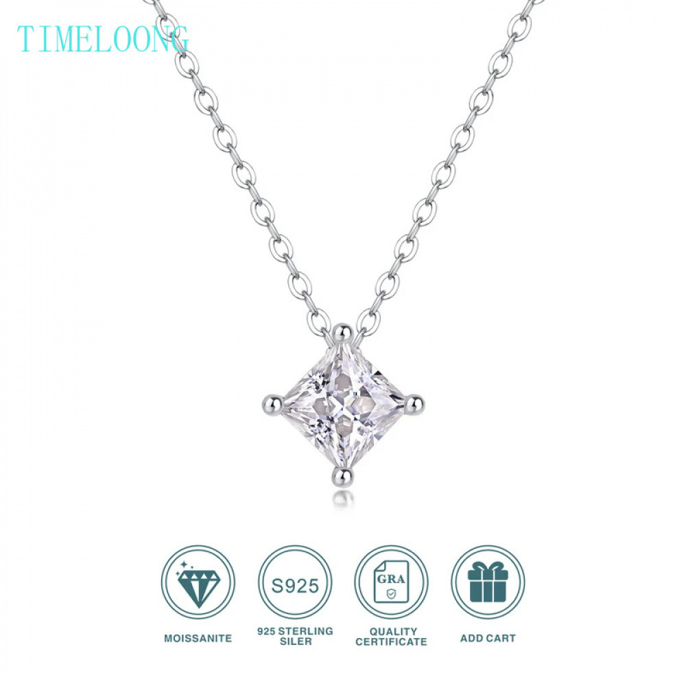 จริง Moissanite GRA ใบรับรอง 5.5*5.5 MM D สีประกายอัญมณี 18K ทองคําขาว S925 จี้เงินสร้อยคอเครื่องประ