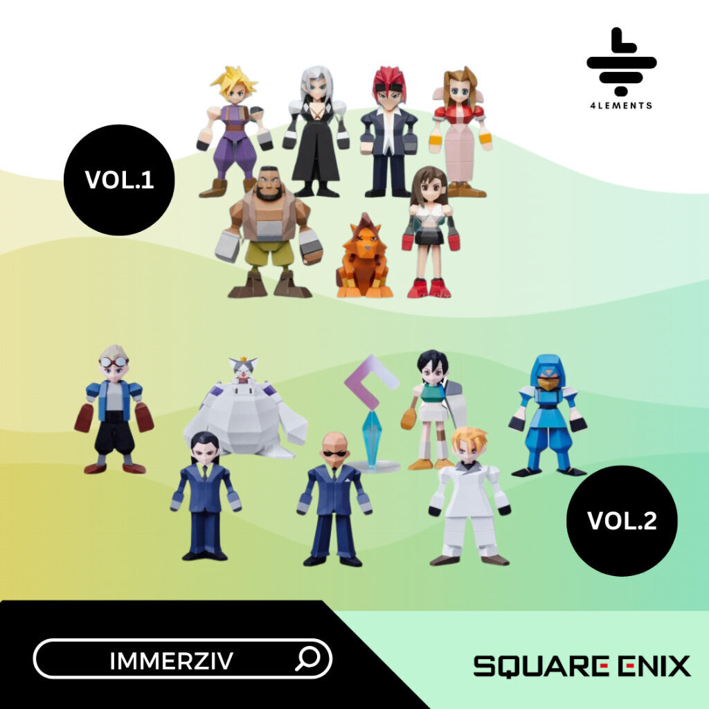 (พร้อมส่ง) COLLECTIBLE FINAL FANTASY VII POLYGON FIGURE VOL.1 / VOL.2 (จุ่มกล่องเล็ก) (BLIND BOX) (BY IMMERZIV)