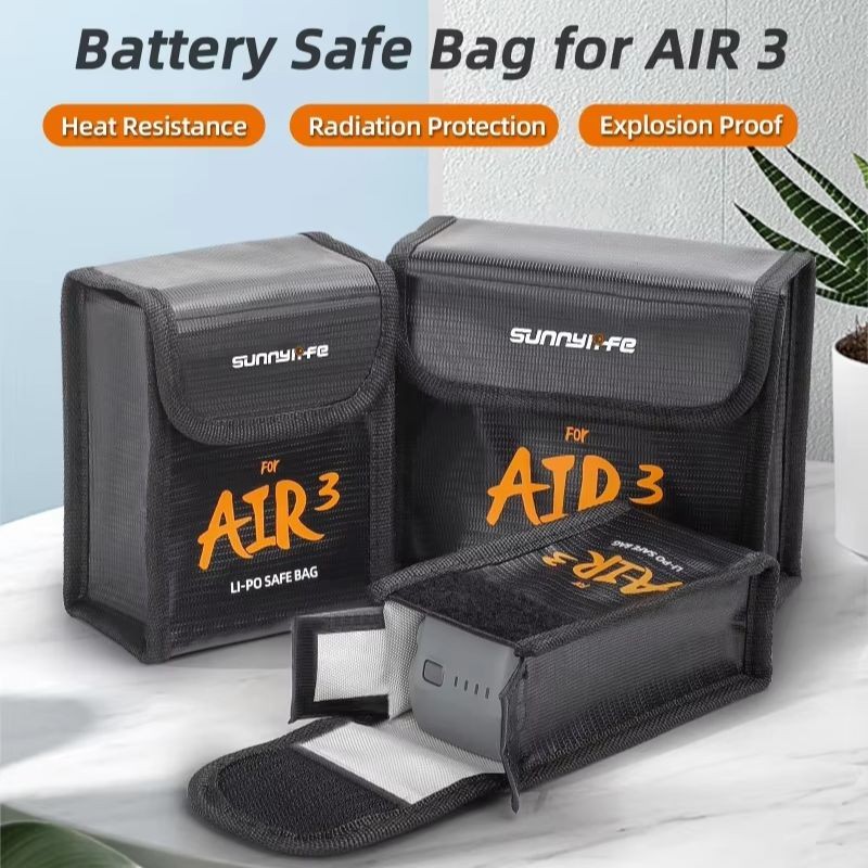 กระเป๋าเก็บแบตเตอรี่สําหรับ DJI Air 3S/Air 3 กระเป๋าปลอดภัยป้องกันการระเบิดแบตเตอรี่สําหรับ DJI Air 