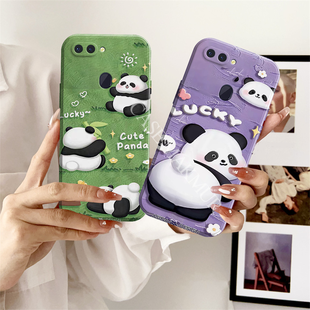 ZS02 ซิลิโคนสําหรับ Oppo A5s A7 A12 A11k F9 Motif P4nda กันชน Tpu Softcase ป้องกัน