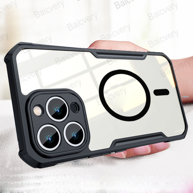 สําหรับ ITEL A90 4G A6610L ฝาครอบป้องกันอะคริลิคป้องกันการตกหล่นพร้อมสติกเกอร์แม่เหล็ก