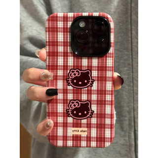 เคสโทรศัพท์ Red Grid KTCat 2-in-1 เข้ากันได้กับ iPhone 15 Pro Max, Apple 16 14 Plus 11/12/13 Pro Max, เคสป้องกันกันกระแทกใหม่