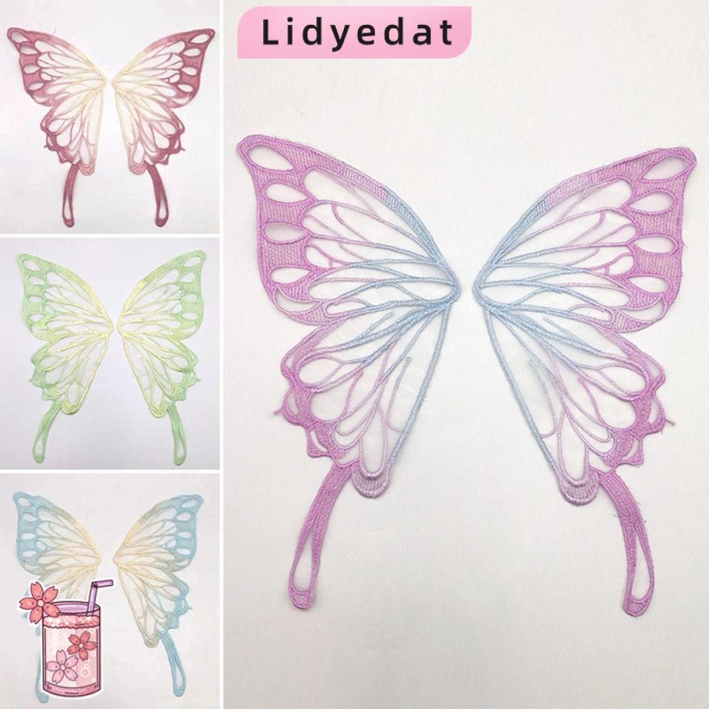 LIDYEDAT165 เย็บบนแพทช์, DIY Craft ตกแต่งของขวัญ DIY ผีเสื้อปัก Appliques, Appliques ลูกไม้ผีเสื้อรูปแบบลูกไม้