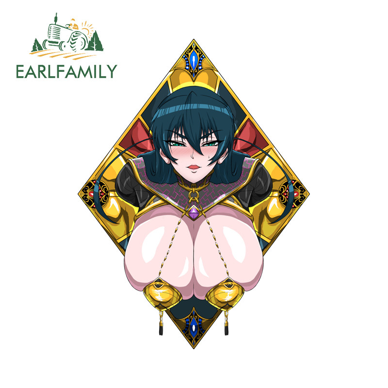 EARLFAMILY Igawa Asagi Taimanin สติกเกอร์รถบุคลิกภาพรถจักรยานยนต์ตู้เย็นกระจกกันน้ําไวนิล Decals Creative Scratch-Proof อุปกรณ์เสริมภายนอก