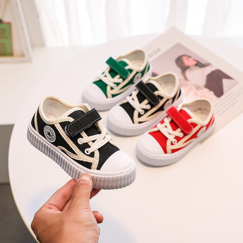 Veshop SEP-ANAK008 (ไม่มีกล่อง) Star รองเท้าผ้าใบแฟชั่นรองเท้าเด็ก 3 สีรุ่นใหม่ขนาด 26-35 Simple Spo