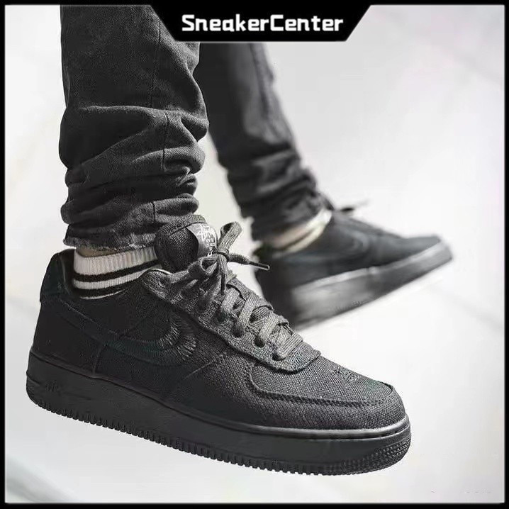 รองเท้าผ้าใบ Nike Air Force 1'07 low STUSSY x Air Force 1 แบบผูกเชือก 100% พร้อมส่ง