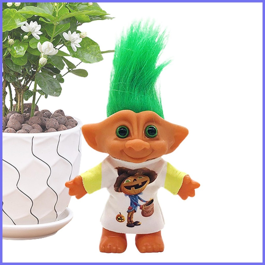 Troll ของเล่น Vintage Christmas Lucky Troll ตุ๊กตาสะสมตกแต่งวันหยุดน่ารักชั้นวาง Figurines hontin2ph
