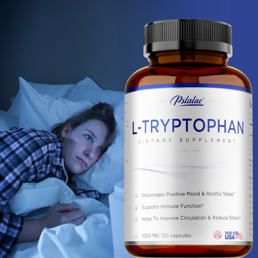 L - Tryptophan Capsules, Encourages Positive Mood, นอนหลับสบายและรองรับฟังก์ชั่นภูมิคุ้มกัน