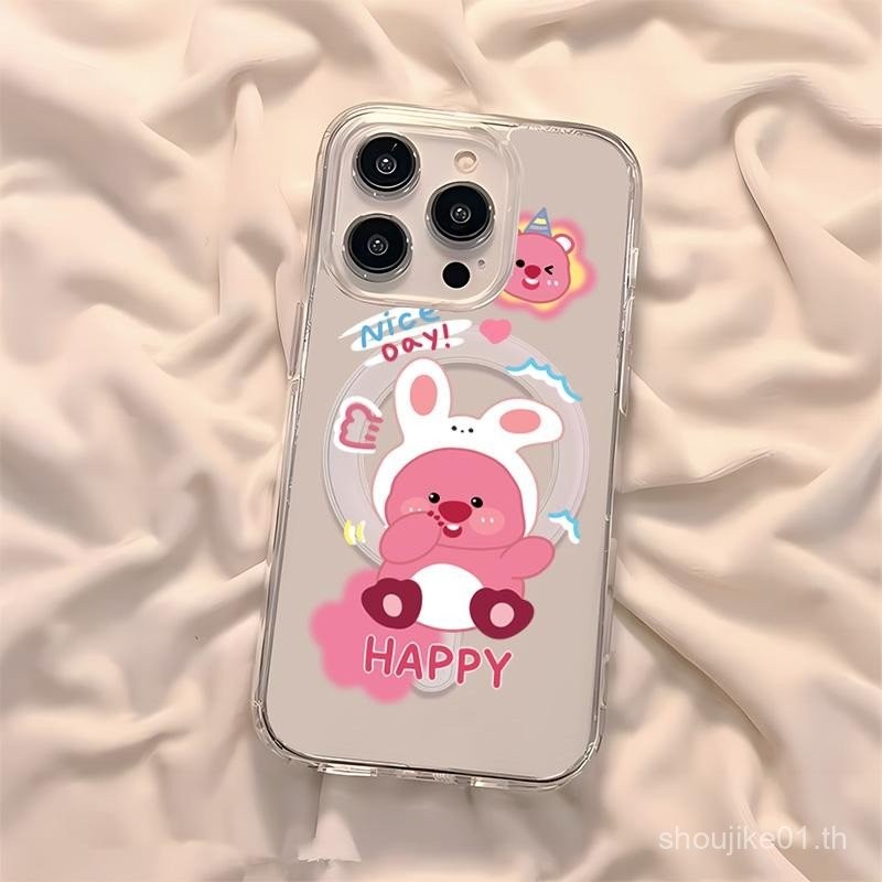 สำหรับเคสโทรศัพท์ iPhone 11 12 13 14 15 16Plus 11Pro 13Pro 11 12 13 14 15 16PRO MAX เคสแม่เหล็กใส ดี
